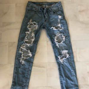 Ripped boyfriend style jeans